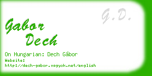 gabor dech business card